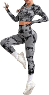 QIUNI Women Yoga Sets Tie Dye saudishark